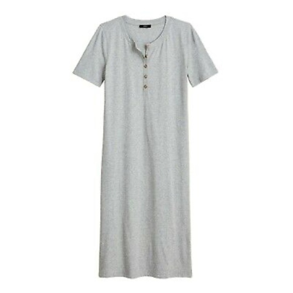 J Crew Midi Henley T-Shirt Dress